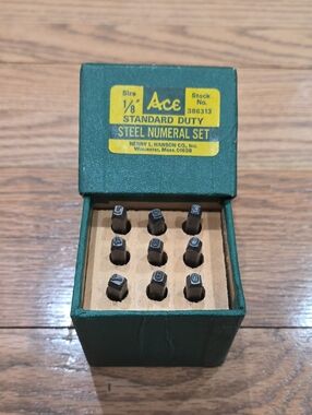 Vintage Ace Standard Duty Steel Numeral Set